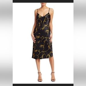 L’Agence Jodi Slip Dress in Black tiger size 0